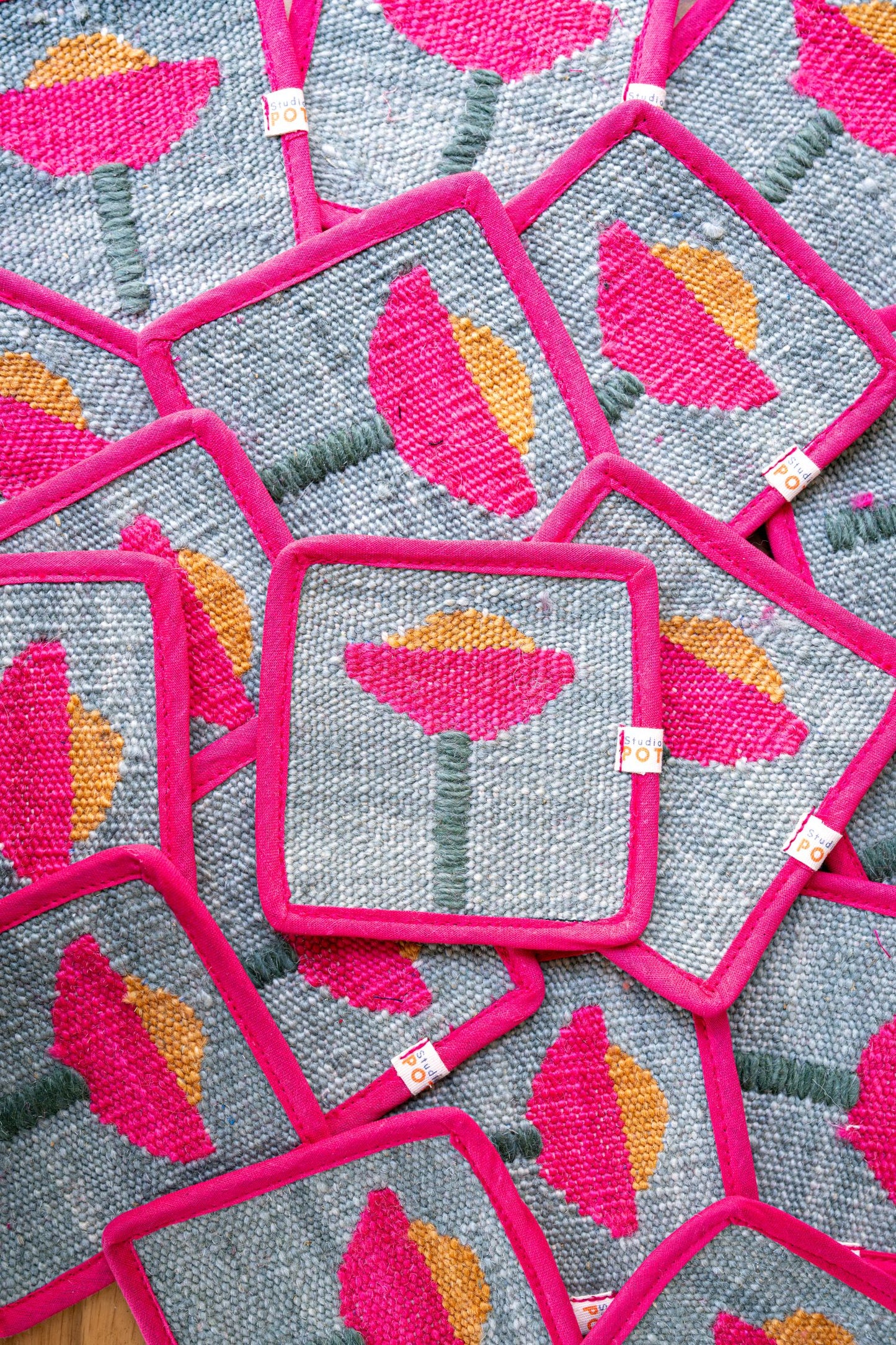Cup of Flower Handwoven Coaster