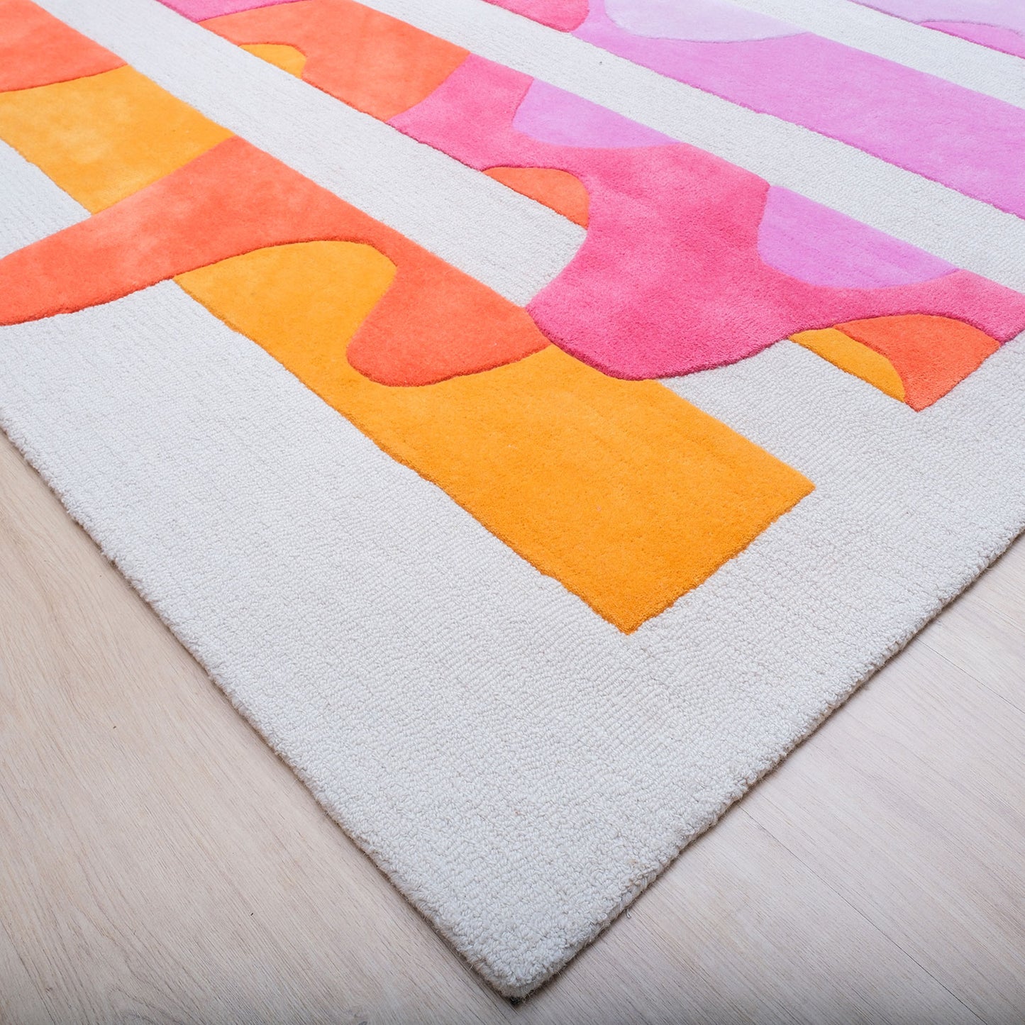 Pink Division Hand Tufted Carpet