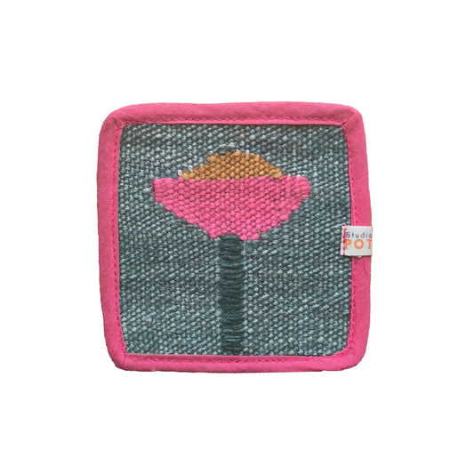 Cup of Flower Handwoven Coaster
